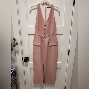 Zara Blush Pink dress with Button Detail